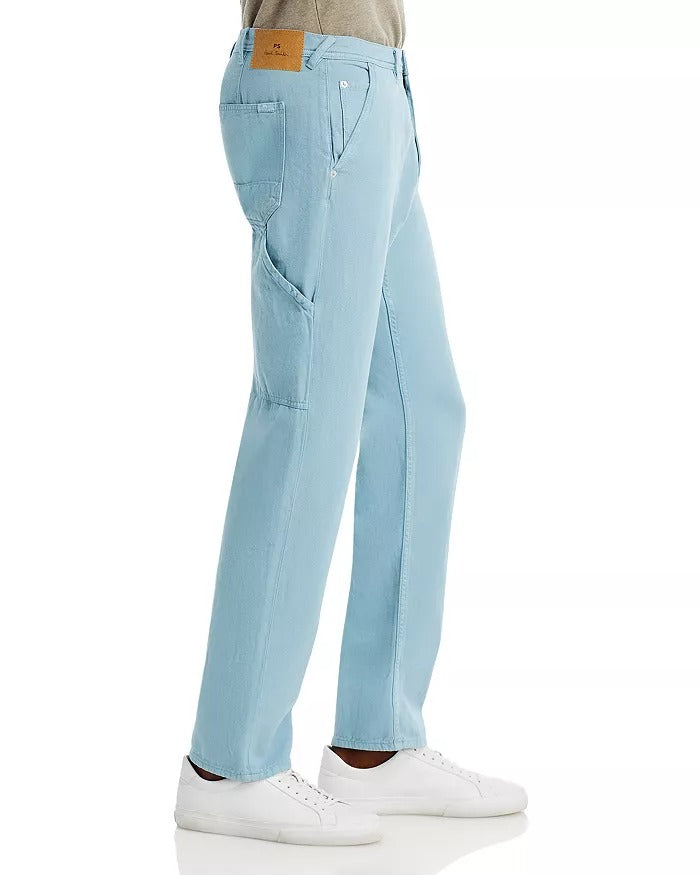 Paul Smith Mens Regular fit Carpenter Pants 30 / 30 Light Blue Solid