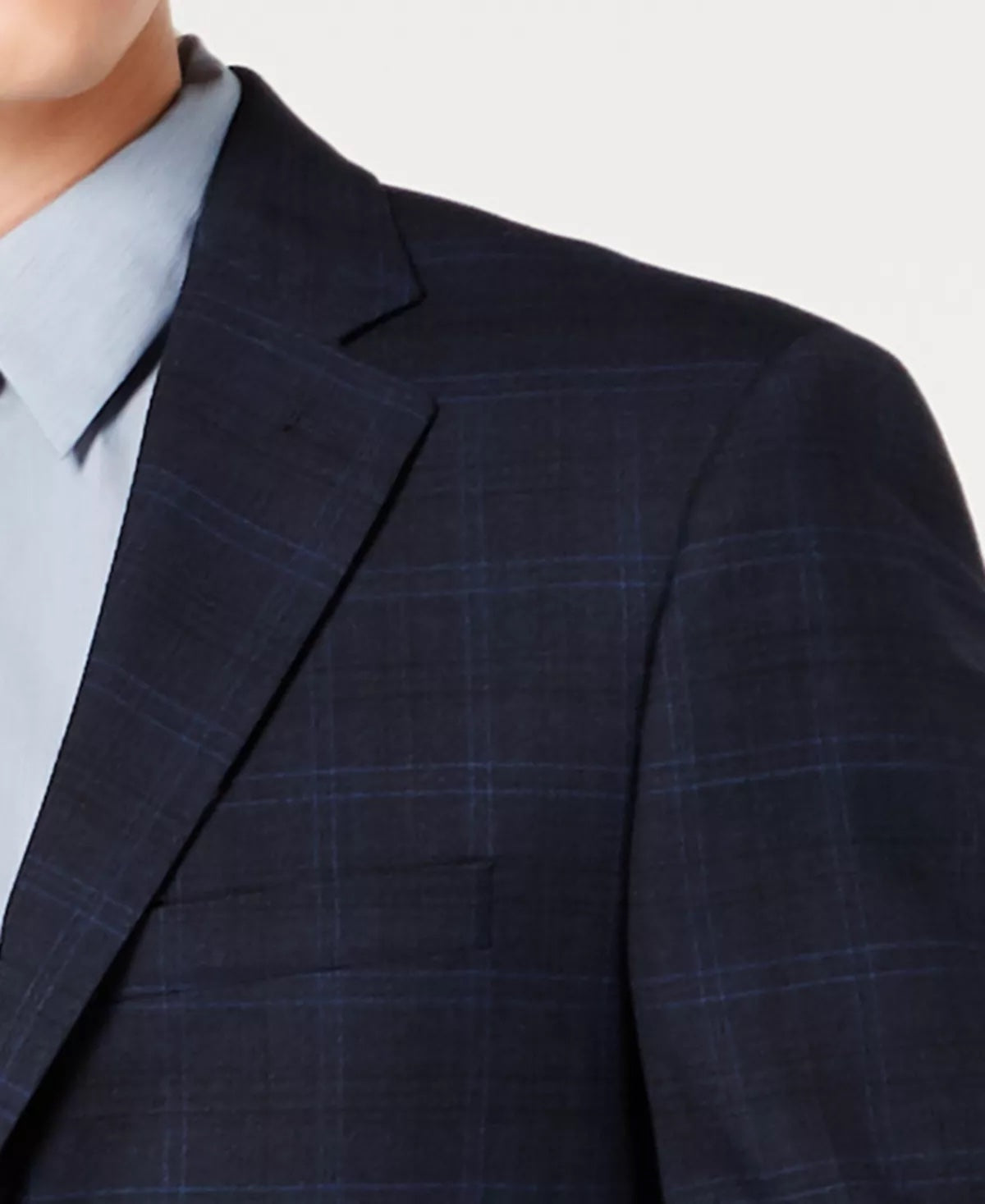 Calvin Klein Mens Slim Fit Wool Suit Jacket Navy Blue 48R