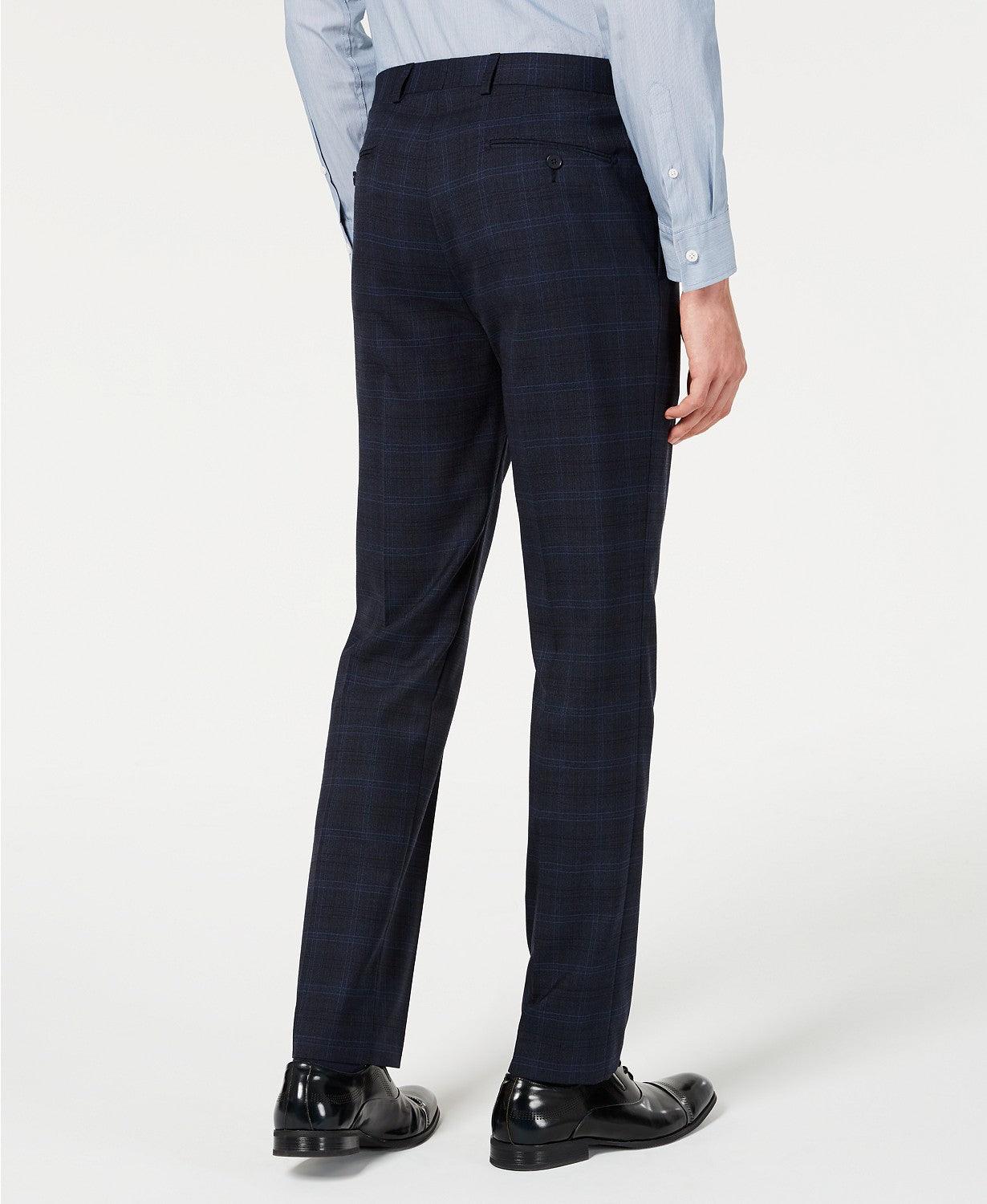 Calvin Klein Men's Slim-Fit Wool Blend Suit Pants Navy 30 x 32