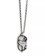 Alexander McQUEEN Mens Snake & Skull Pendant Necklace Silver Brass ITALY