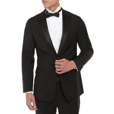 Calvin Klein Mens Slim fit Tuxedo Suit Jacket Blazer 50 L Black Solid Stretch
