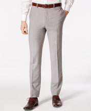 Calvin Klein Mens Slim fit Dress Pants 38 / 29 Light Grey Solid Stretch Wool