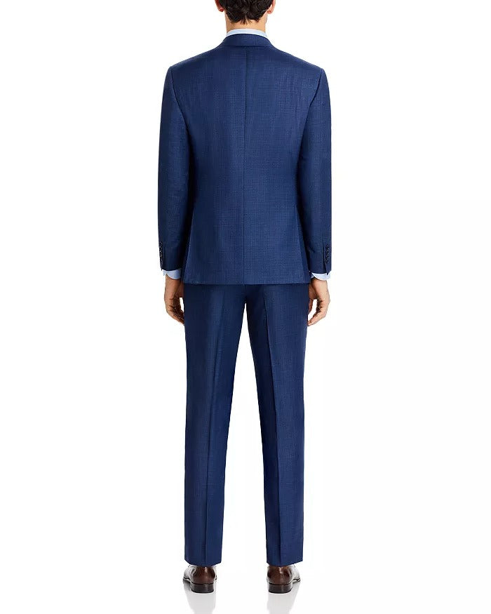 Canali Mens Siena Sut Jacket Blazer 40R Blue / Burgundy Screen Weave