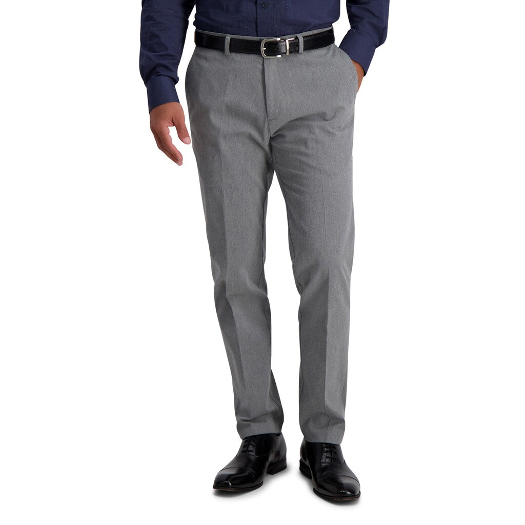 Haggar Mens Slim fit Dress Pants 33 / 32 Charcoal Grey Solid Stretch
