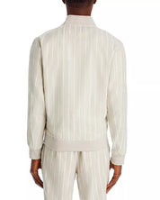 Hugo Boss Mens Slim fit Bomber Jacket Coat 38 R Beige White Striped