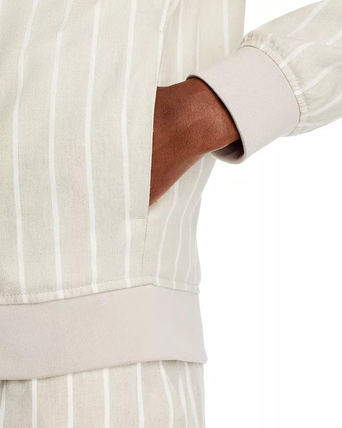 Hugo Boss Mens Slim fit Bomber Jacket Coat 46 R Beige White Striped