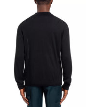 Nn07 Mens Regular fit Long Sleeve Cardigan Sweater Medium Collared Black Solid