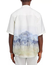 Nn07 Mens Regular fit Short Sleeve Button-Up Shirt Small Green White Blue