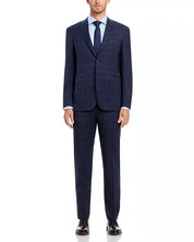 Canali Mens Siena Regular fit 2 Piece Suit 40 R / 34 Waist Navy Blue Plaid