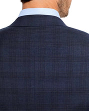 Canali Mens Siena Regular fit 2 Piece Suit 40 R / 34 Waist Navy Blue Plaid