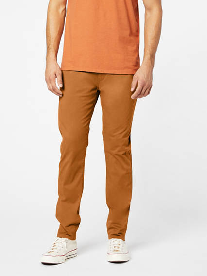 Dockers Mens Slim Fit Jean Cut Supreme Flex Pants Dark Ginger Brown 38 x 30
