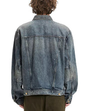 Vayder Mens Denim Regular Fit Trucker Jacket Size XXL Blue Distressed