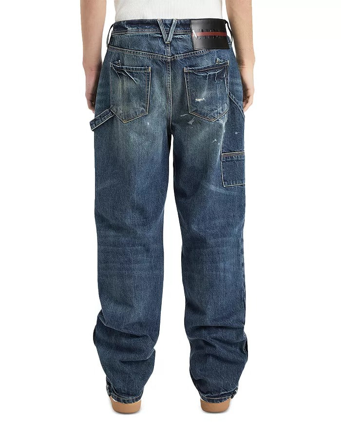 Vayder Mens Straight fit Carpenter Denim Jeans 34 / 32 Savoy Blue