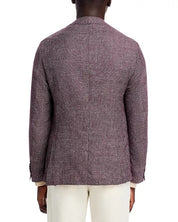 HUGO BOSS Hanry Melange Solid Unstructured Slim Fit Casual Sport Coat 46R Purple