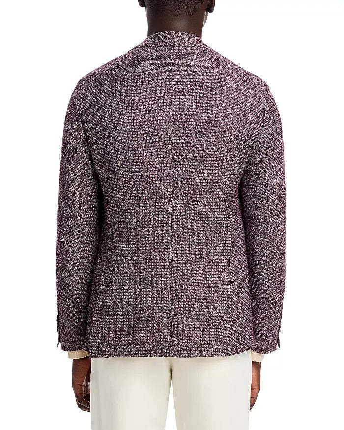 HUGO BOSS Hanry Melange Solid Unstructured Slim Fit Casual Sport Coat 46R Purple