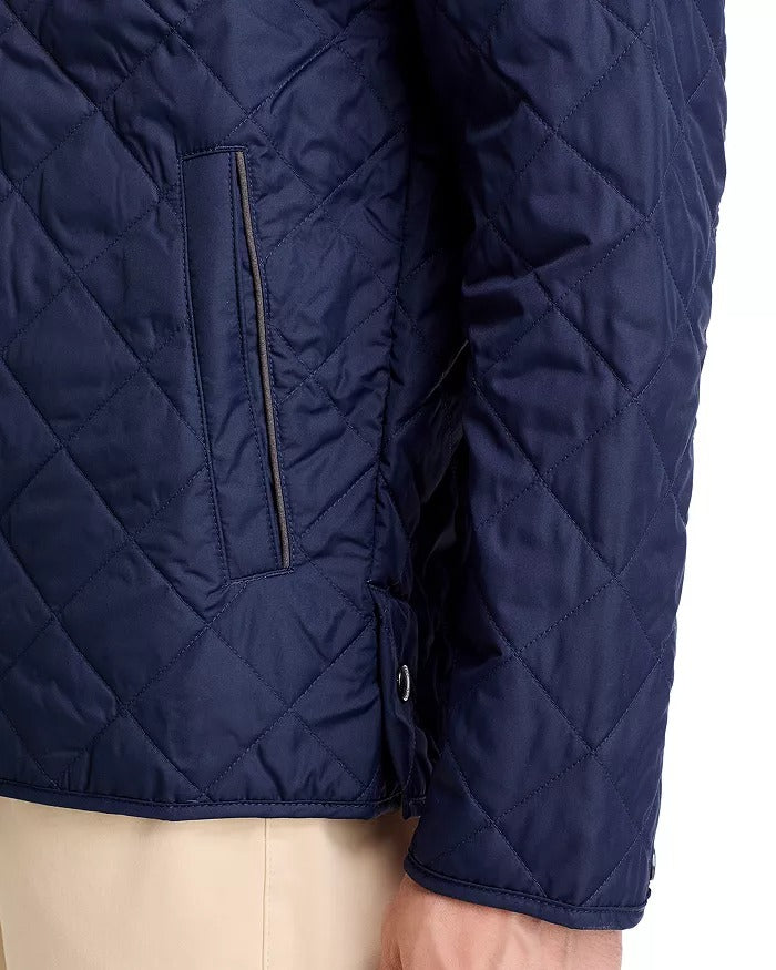 Peter Millar Mens Crown Suffolk Quilted Jacket Coat Medium Navy Blue