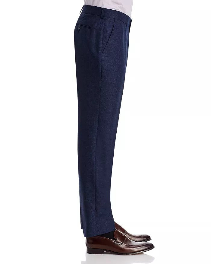 Vince Melange Solid Slim Fit Wool Dress Pants Size 30 / Unfinished Hem Navy Blue