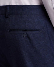 Vince Melange Solid Slim Fit Wool Dress Pants Size 30 / Unfinished Hem Navy Blue