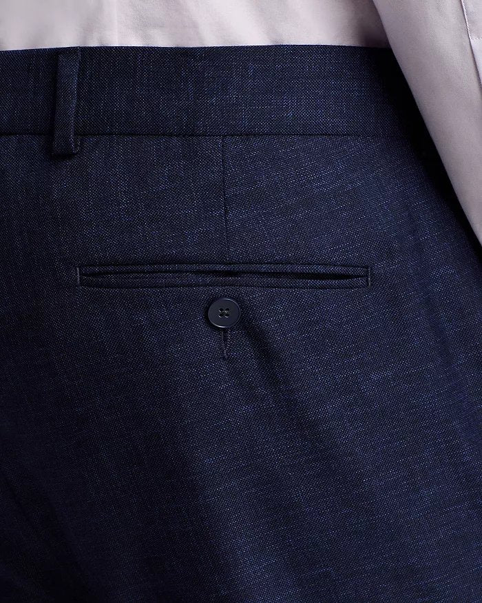 Vince Melange Solid Slim Fit Wool Dress Pants Size 30 / Unfinished Hem Navy Blue