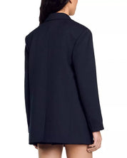 Sandro Womens Sarah Single Breasted Blazer Size 34 / US 2 Navy Blue