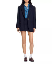 Sandro Womens Sarah Single Breasted Blazer Size 34 / US 2 Navy Blue