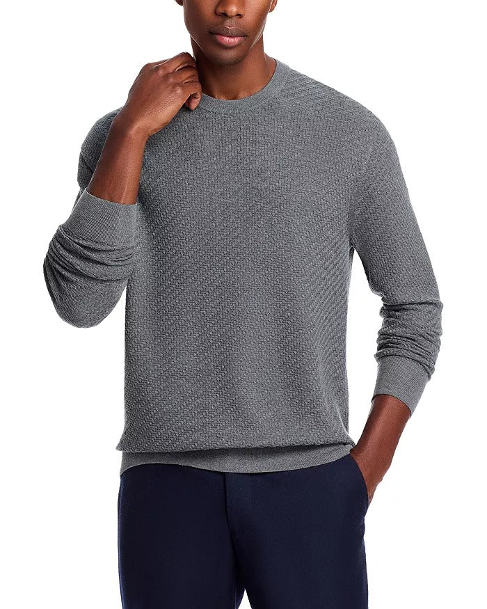 The Men's Store Zegna Wool Regular fit Crewneck Sweater Large Grey