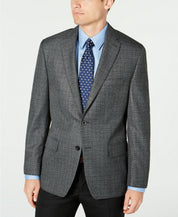 Michael Kors Men's Classic-Fit Black White Check Sport Coat 44S Plaid
