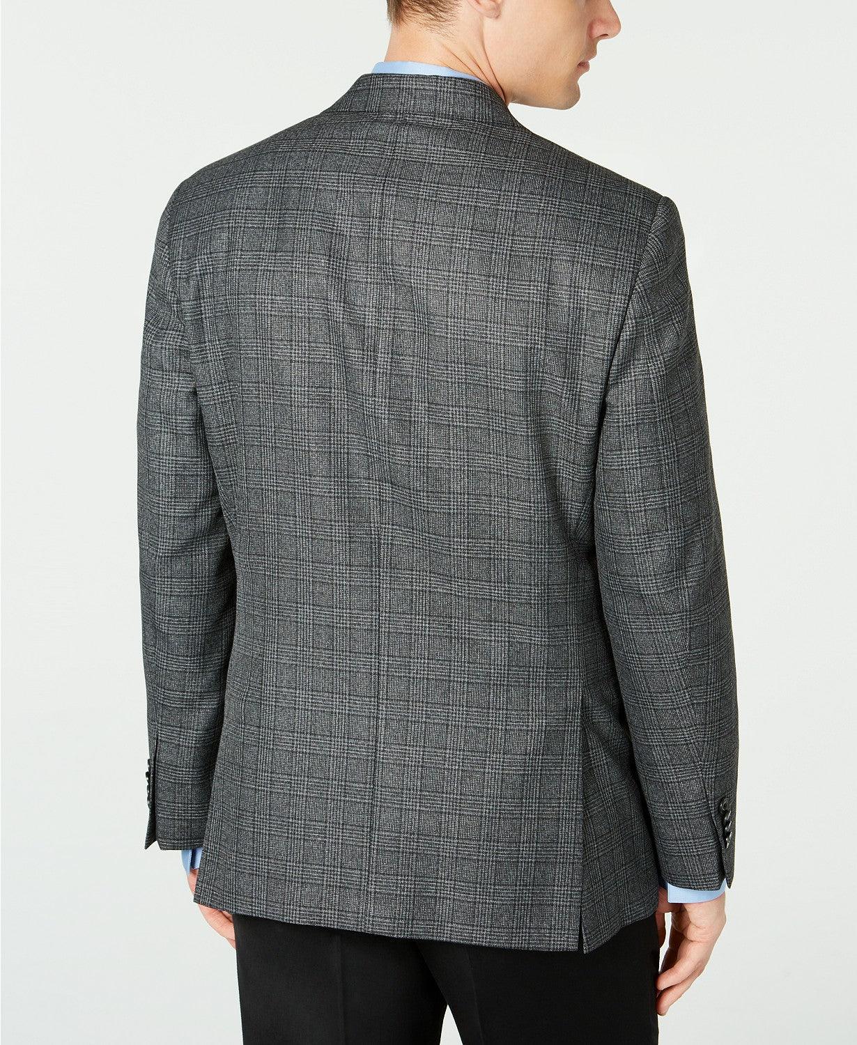Michael Kors Men's Classic-Fit Black White Check Sport Coat 44S Plaid
