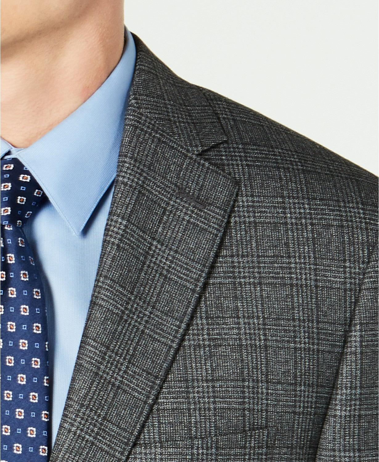 Michael Kors Men's Classic-Fit Black White Check Sport Coat 44S Plaid