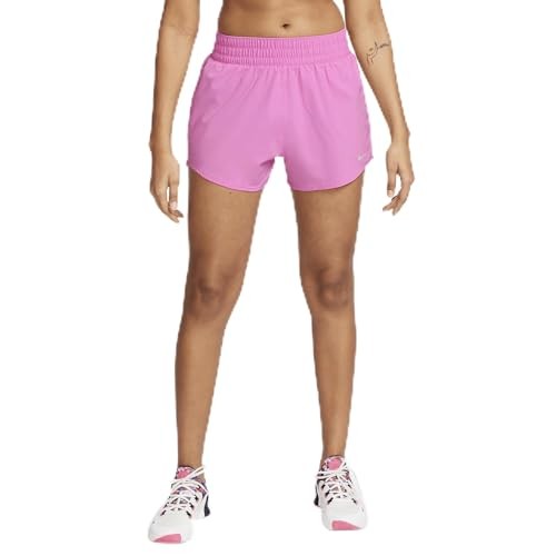 Nike Women Regular fit Athletic Shorts Medium / 3 Pink Solid Quick Dry
