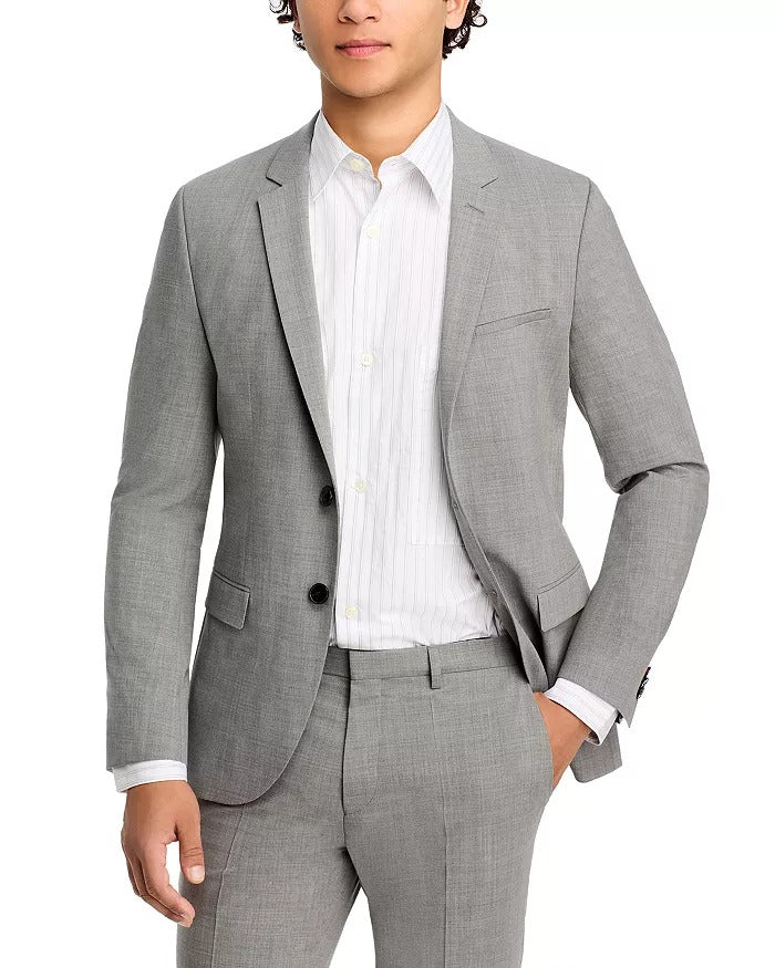 HUGO BOSS Mens Arti Solid Extra Slim Fit Suit Jacket Sport Coat 42R Grey