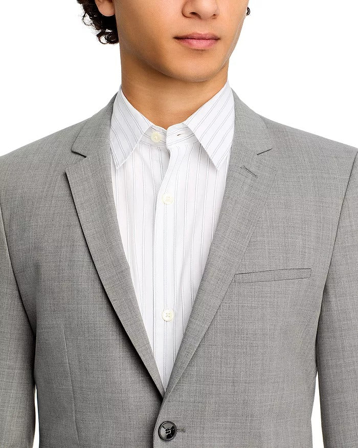 HUGO BOSS Mens Arti Solid Extra Slim Fit Suit Jacket Sport Coat 46R Grey