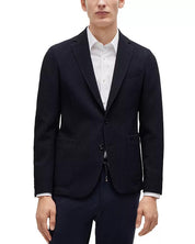 Hugo Boss Mens C-Hanry-233 Textured Slim Fit Sport Coat Blazer 38R Navy Blue