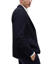 Hugo Boss Mens C-Hanry-233 Textured Slim Fit Sport Coat Blazer 38R Navy Blue