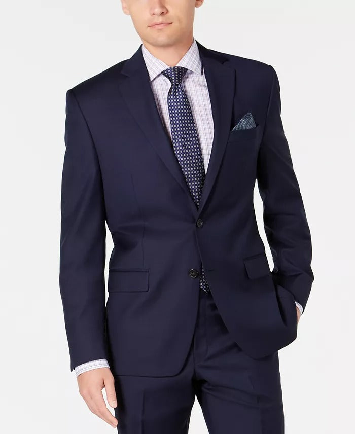 Lauren Ralph Lauren Mens Classic fit Suit Jacket Blazer 44 L Navy Blue Stretch