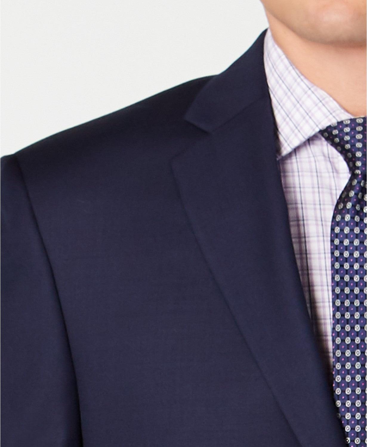 Lauren Ralph Lauren Mens Classic fit Suit Jacket Blazer 56 L Blue Solid Stretch