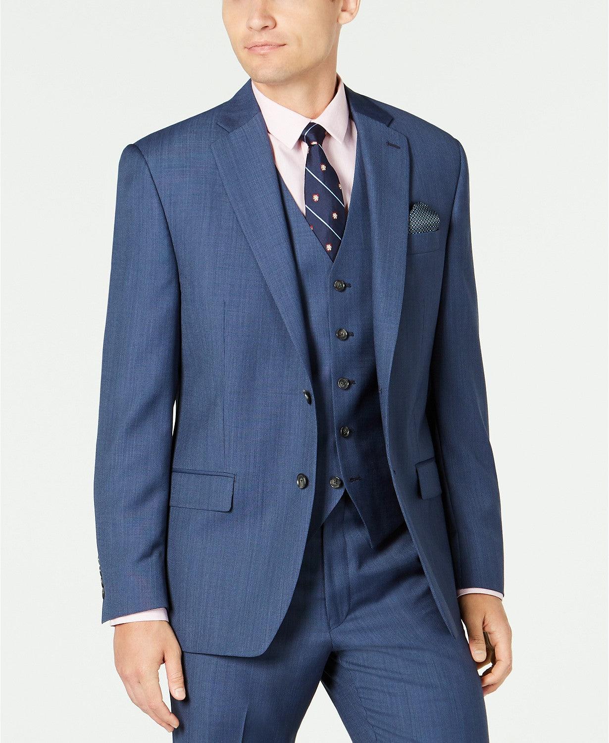 Lauren Ralph Lauren Mens Classic fit Suit Jacket Blazer 42 L Blue Solid Stretch