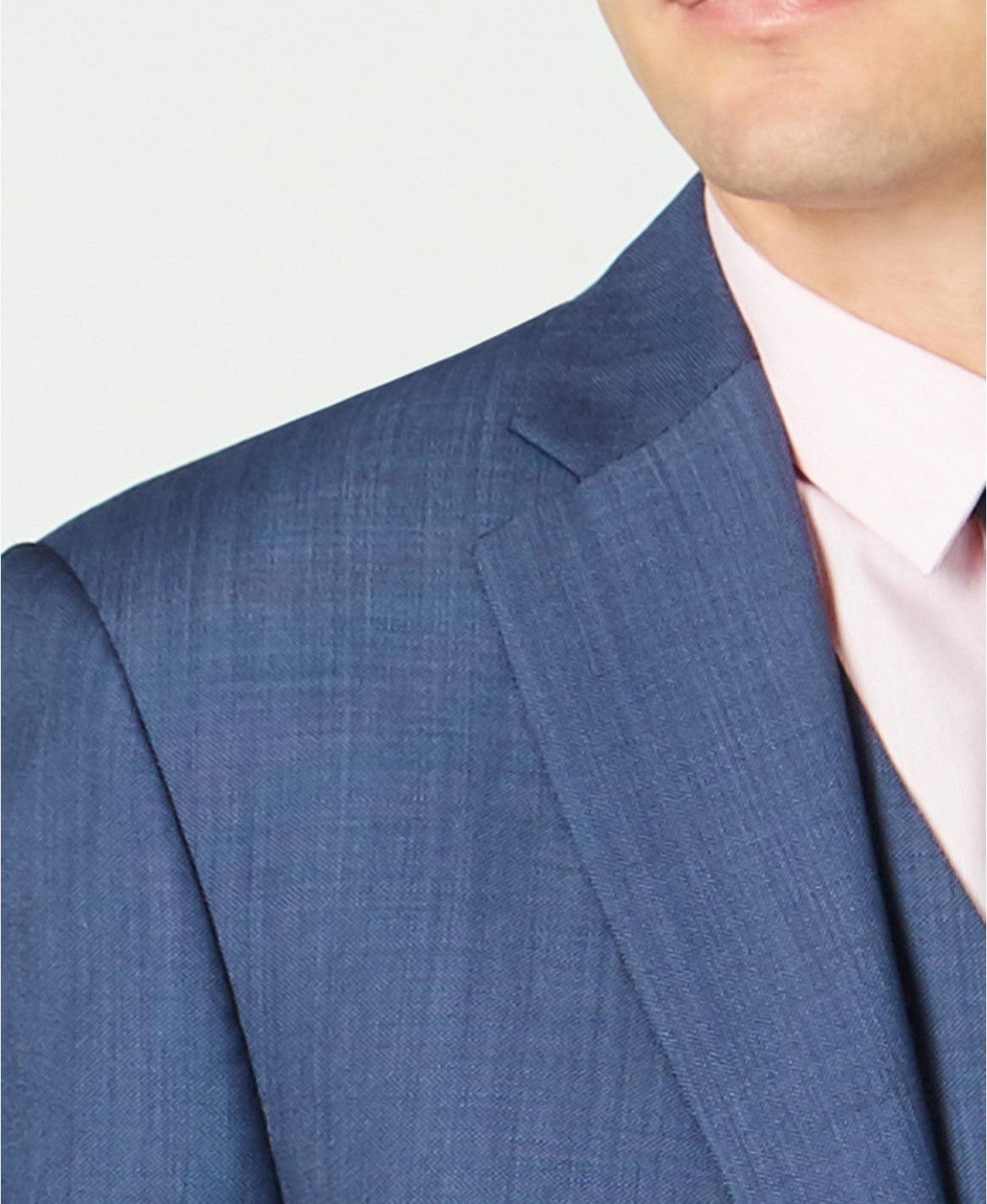 Lauren Ralph Lauren Mens Classic fit Suit Jacket Blazer 46 R Blue Solid Stretch