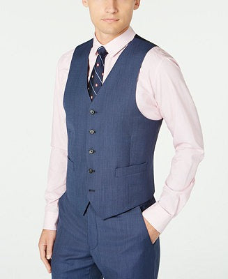 Lauren Ralph Lauren Mens Classic fit Button-Up Suit Vest Large Blue Stretch