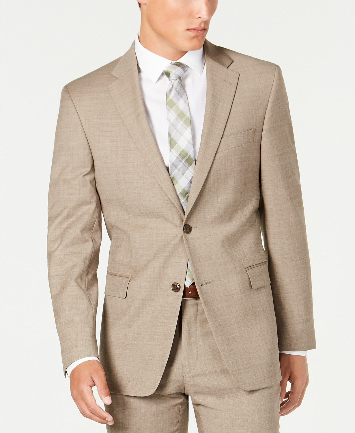 Tommy Hilfiger Mens Modern fit Suit Jacket Blazer 41 R Beige Solid Stretch