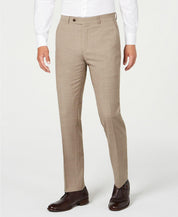 Tommy Hilfiger Mens Modern fit Wool Dress Pants 38 / 32 Tan Light Brown Solid