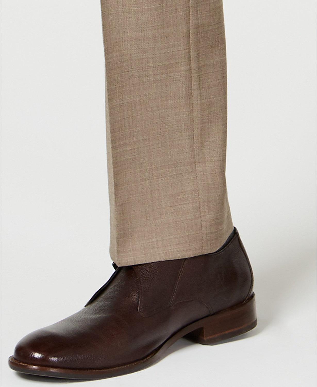 Tommy Hilfiger Mens Modern fit Wool Dress Pants 38 / 32 Tan Light Brown Solid