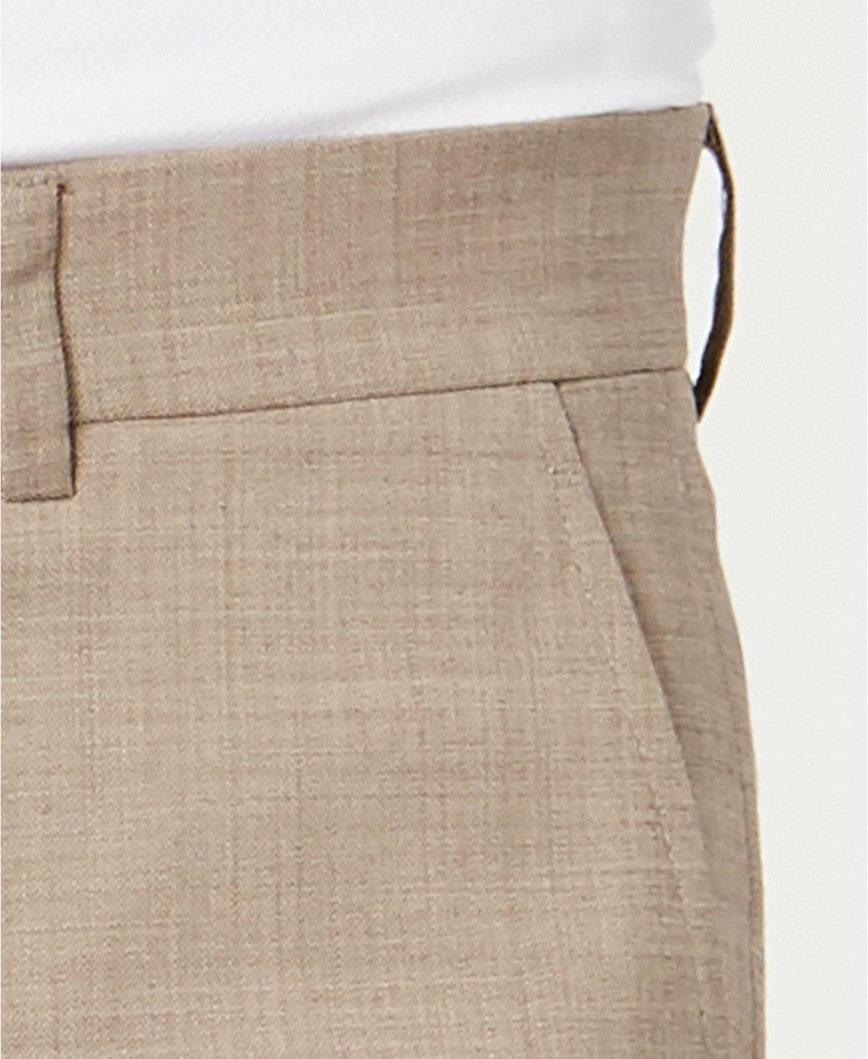 Tommy Hilfiger Mens Modern fit Wool Dress Pants 33 / 30 Tan Light Brown Solid