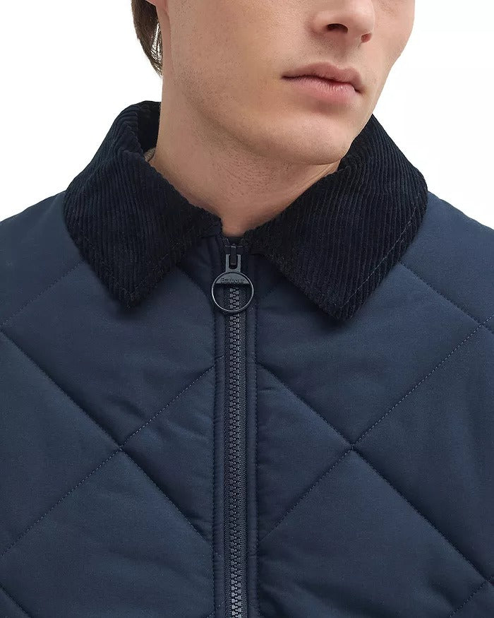 Barbour Mens City Chelsea Quilted Jacket Small Navy Blue