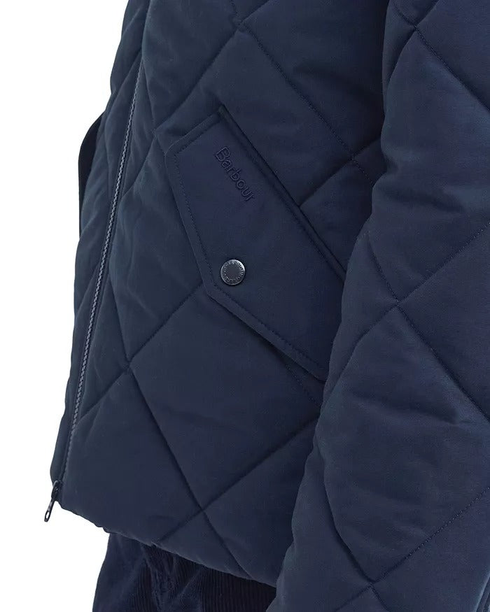 Barbour Mens City Chelsea Quilted Jacket Large Navy Blue