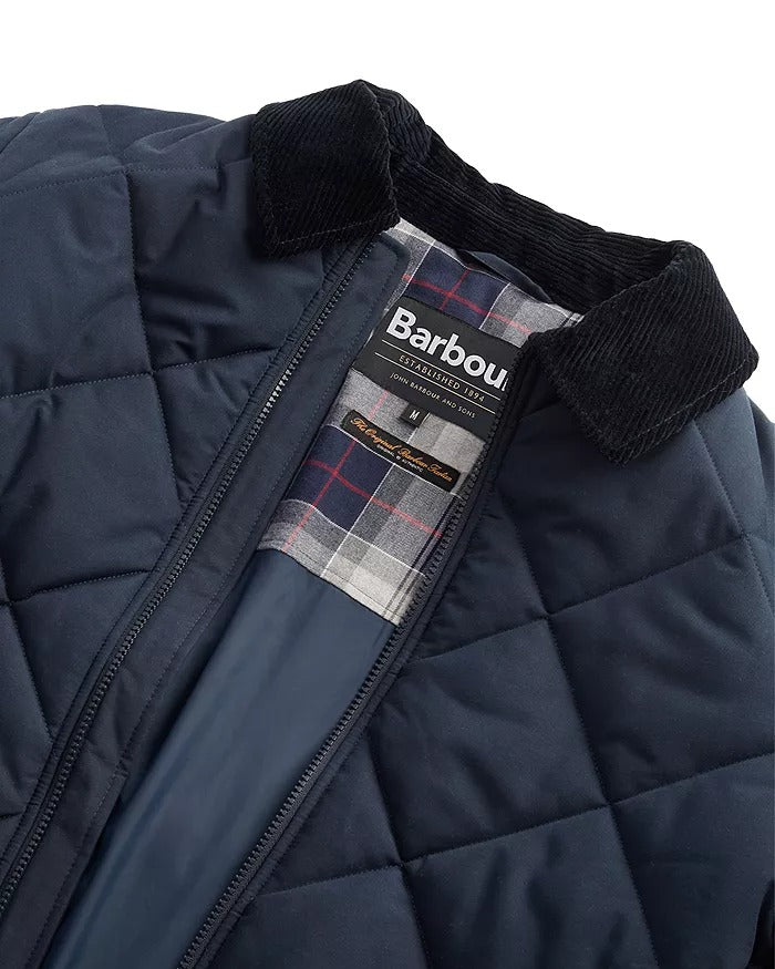 Barbour Mens City Chelsea Quilted Jacket Large Navy Blue