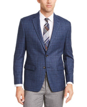 Lauren Ralph Lauren Classic-Fit UltraFlex Stretch Blue Plaid Sport Coat 52L