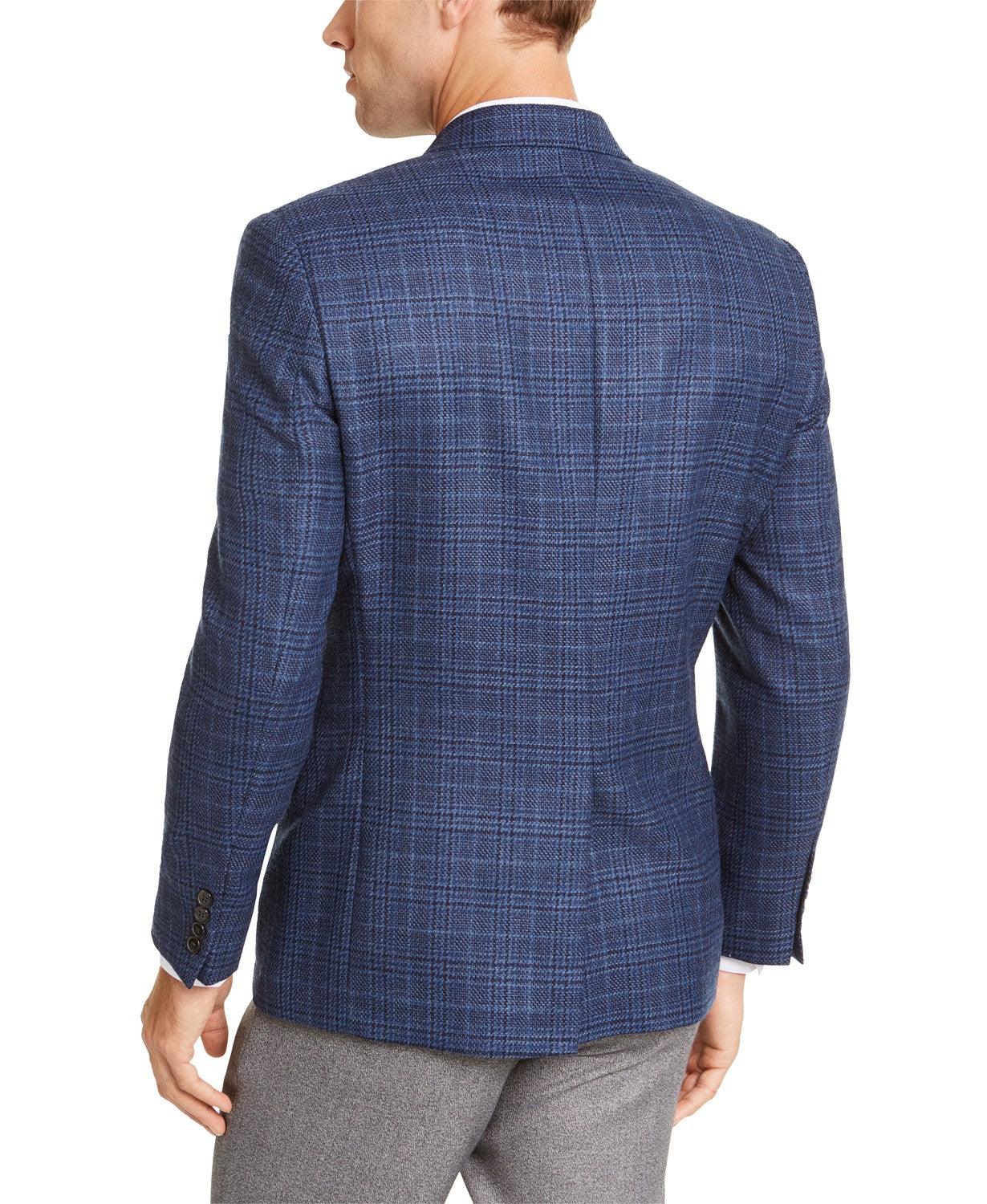 Lauren Ralph Lauren Classic-Fit UltraFlex Stretch Blue Plaid Sport Coat 52L
