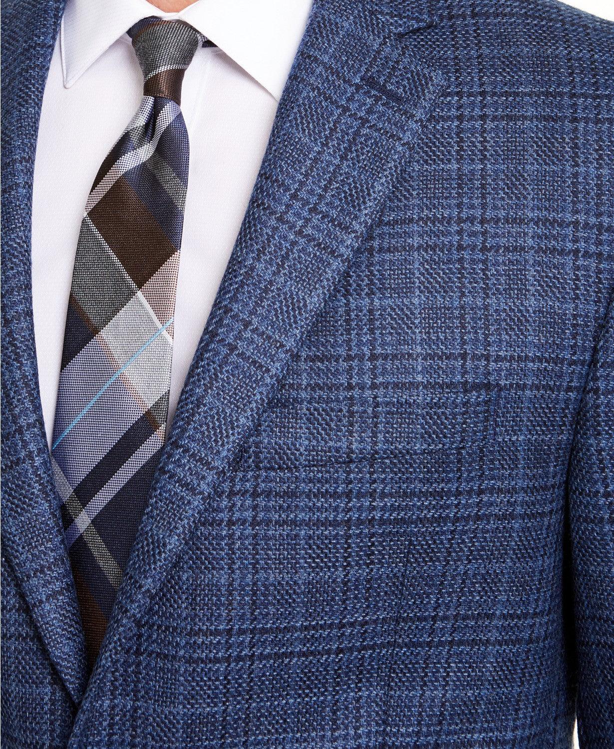 Lauren Ralph Lauren Classic-Fit UltraFlex Stretch Blue Plaid Sport Coat 52L