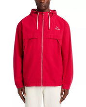Puma A. C. Milan Mens Seersucker Full Zip Hooded Track Jacket Medium Red